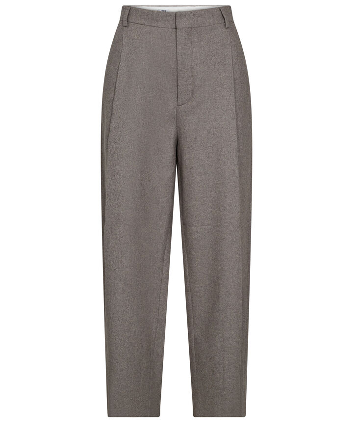 Filippa K Wide Pleated Flannel Trousers Driftwood