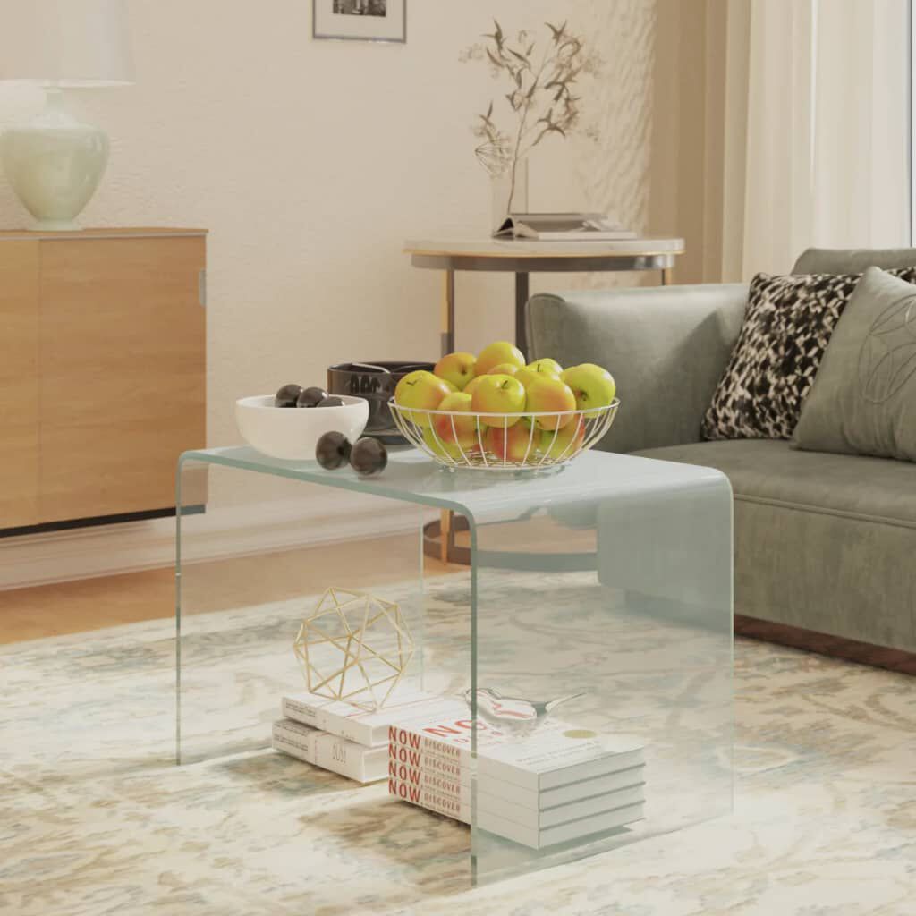 vidaXL Bijzettafel, 40x40x60 cm, gehard glas