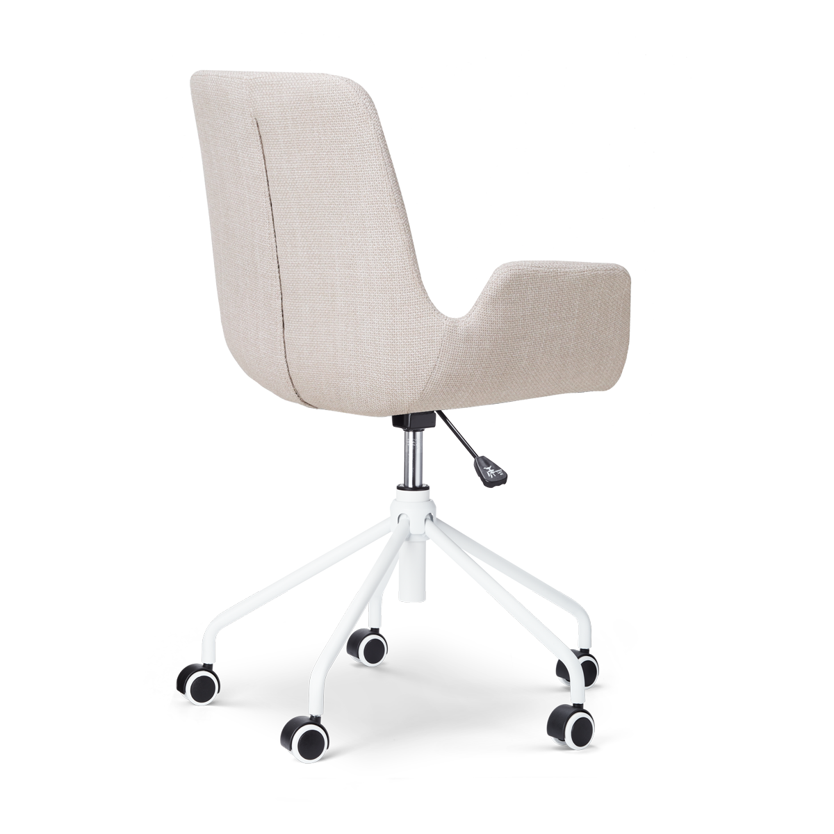 Nolon Nout-Eef Bureaustoel Beige - Armleuning - Wit Onderstel