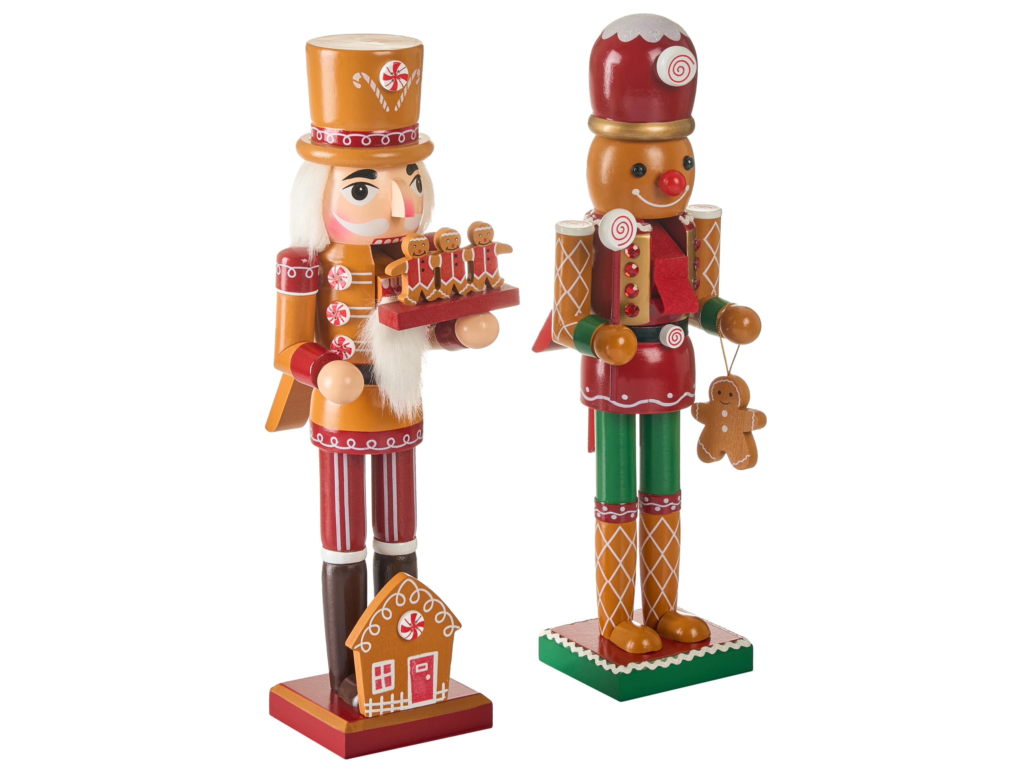 Set van 2 figuren GRANSJON Notenkraker 35 cm Oranje