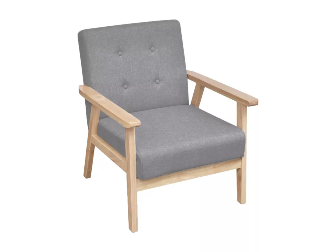 Ensemble de canapés 2 pcs Tissu Gris clair