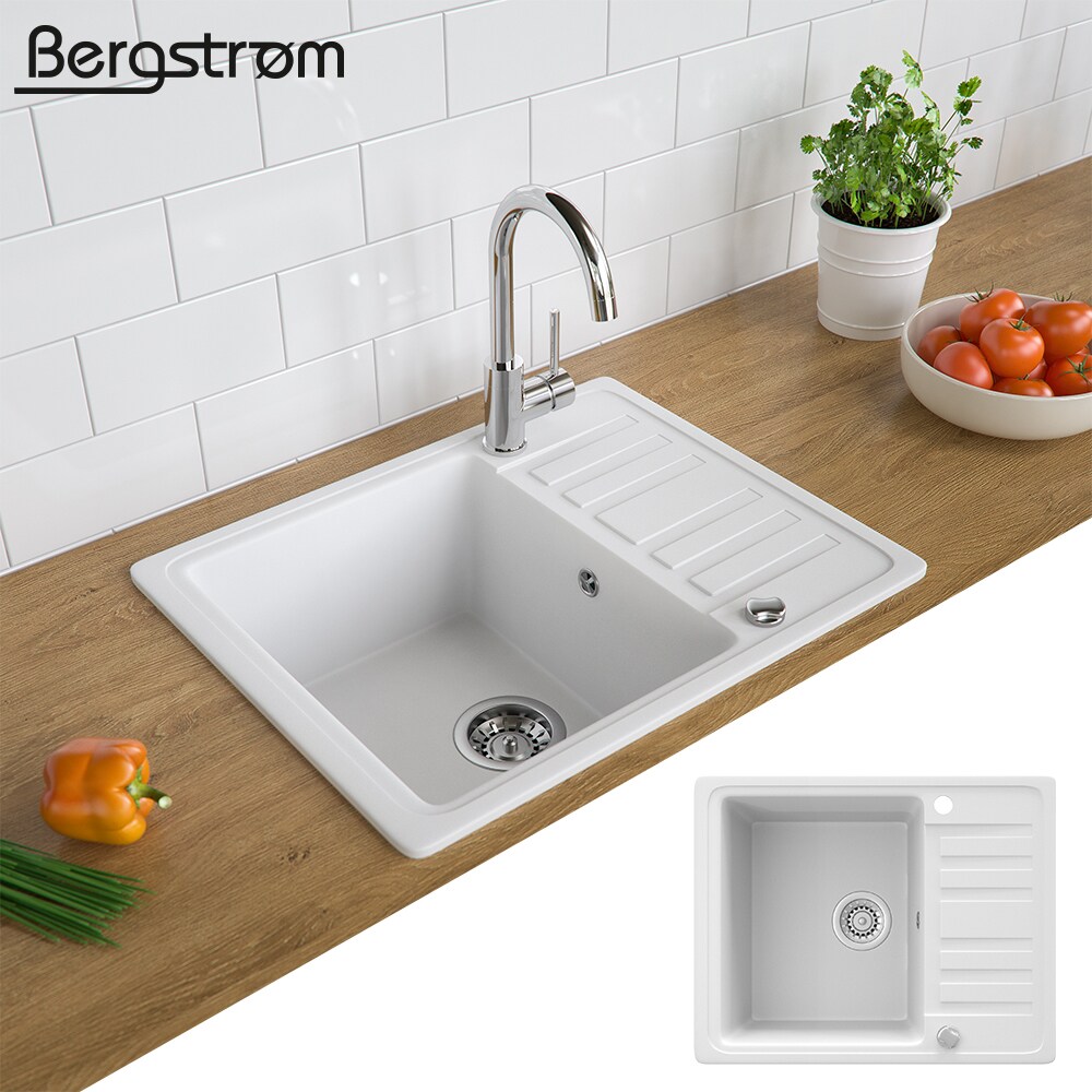 Spüle Küchenspüle Einbauspüle Spülbecken+Drehexcenter+Siphon Weiß