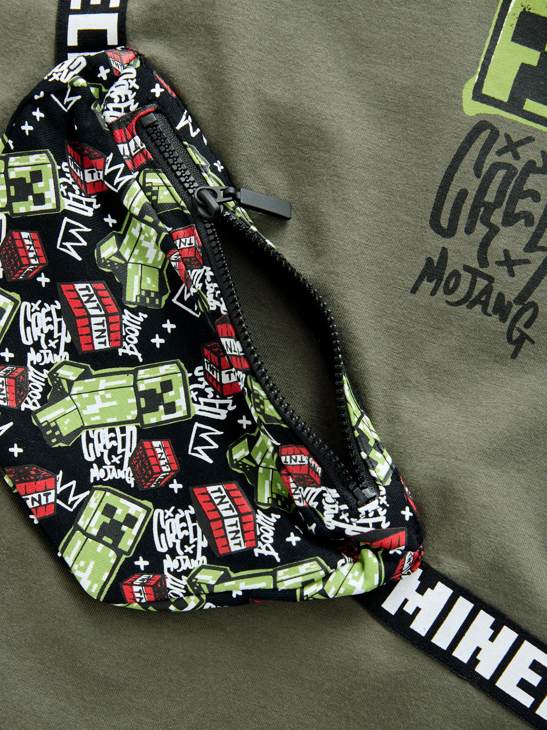 Kaki/groen - Minecraft T-shirt met tas (3-16jr)