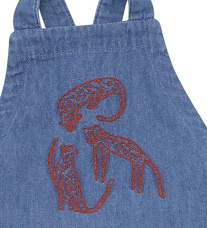 Soft Gallery Smækbukser - Frisco - Denim Blue/Rød m. Leoparder