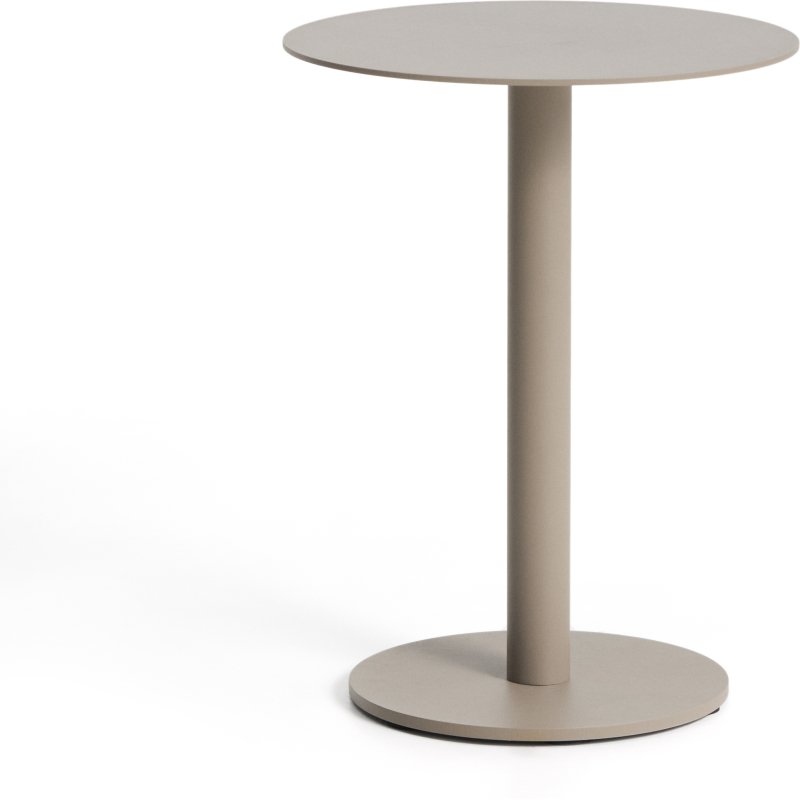 Table auxiliaire Asinara en aluminium taupe Ø 40 cm