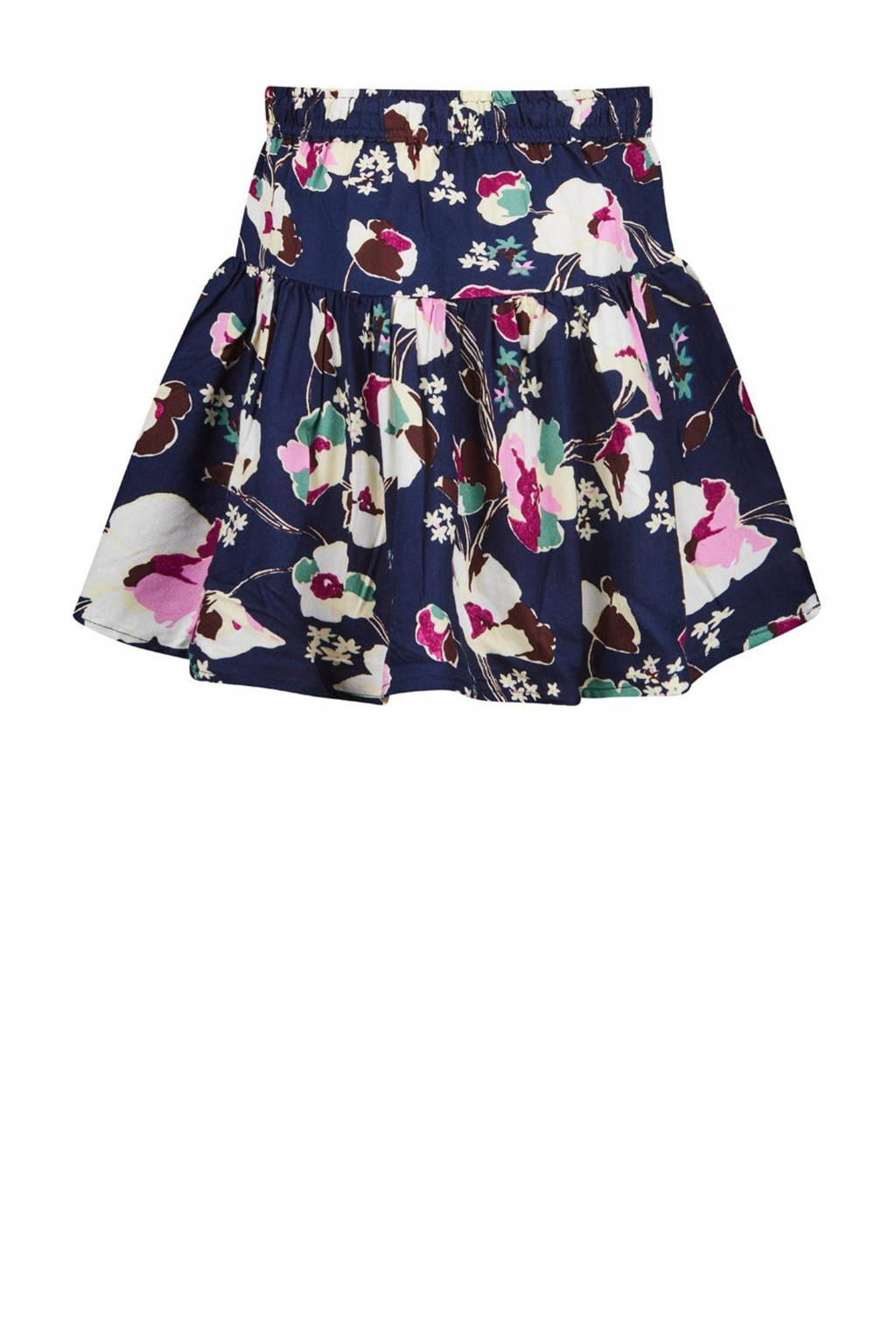 Retour Jeans gebloemde rok Poissy donkerblauw/roze/ecru