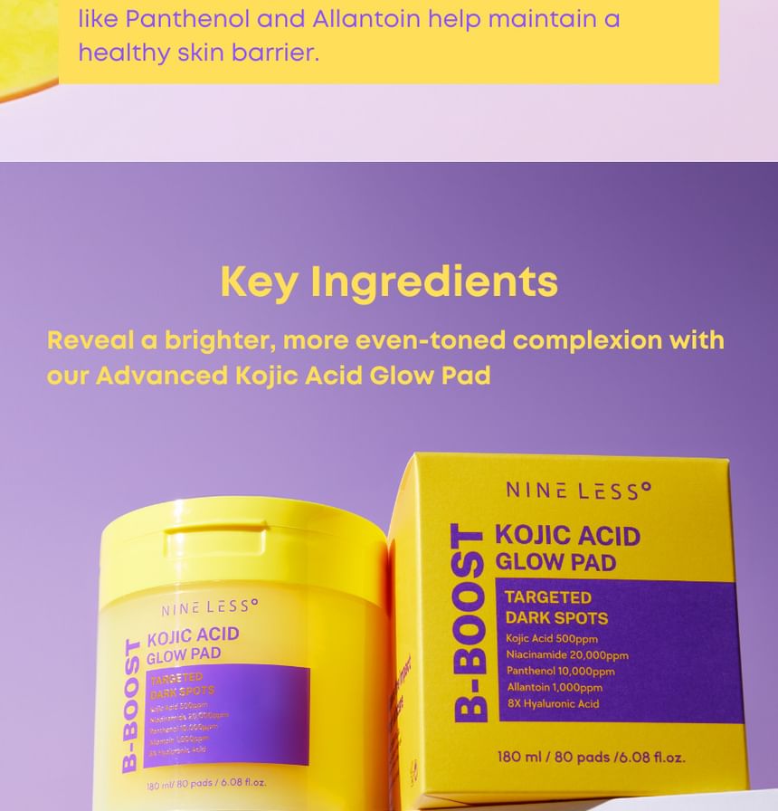 NINELESS - B-Boost Kojic Acid Glow Pad