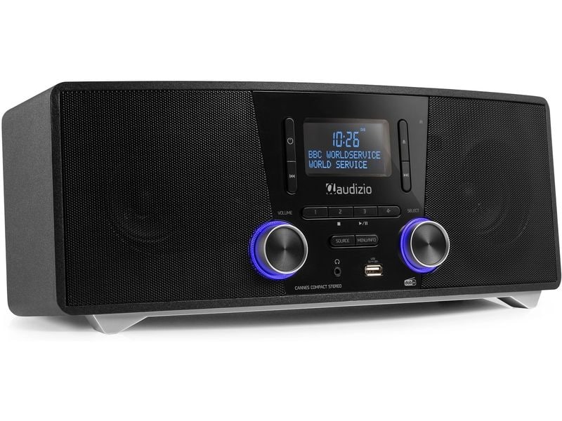 Audizio Micro-HiFi Anlage Cannes Schwarz DAB  Radio mit CD-Player