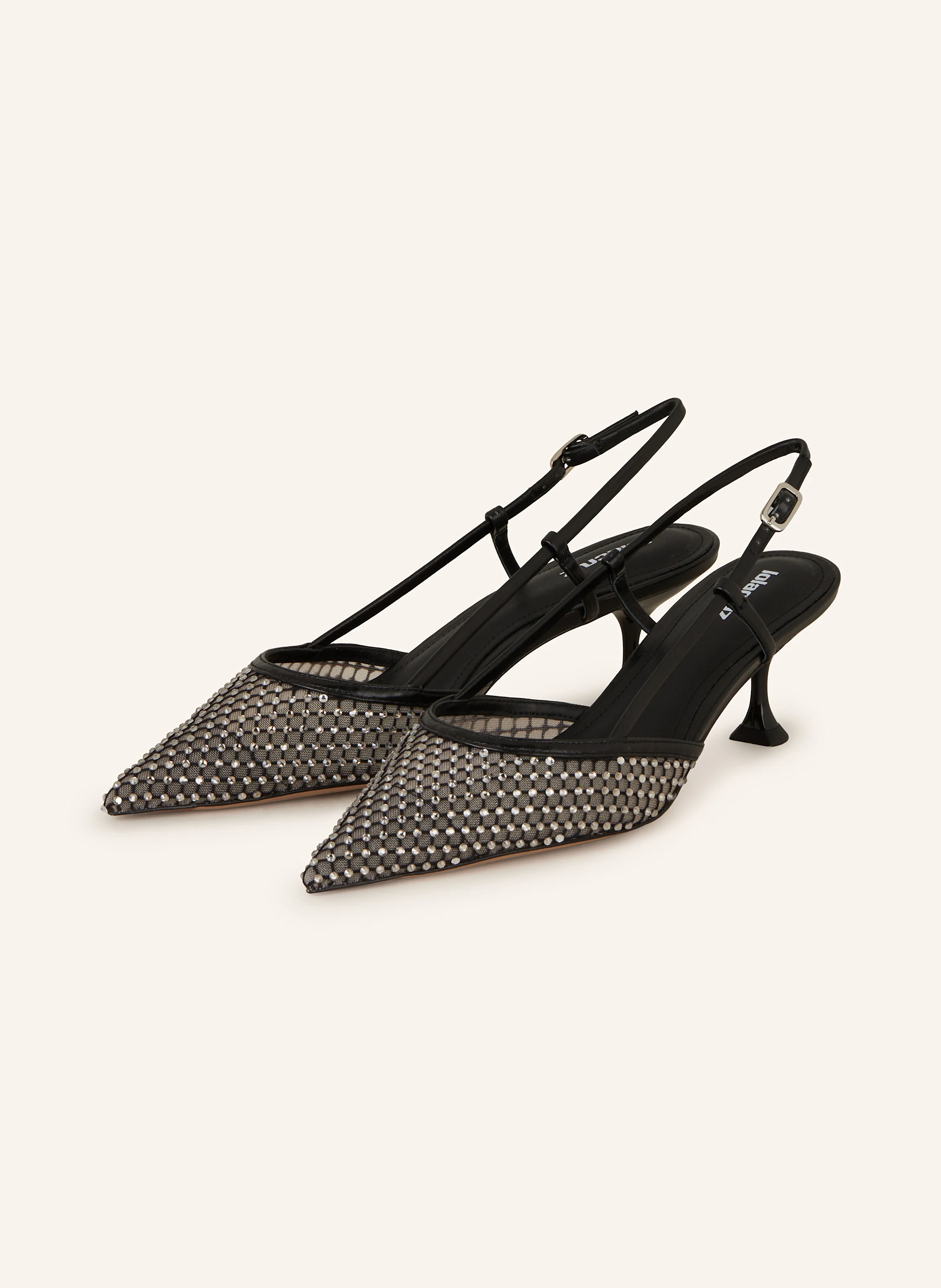 Lola Cruz Slingpumps mit Schmucksteinen