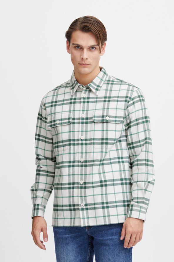Casual Friday CFAUGUSTO checked overshirt Trekking green