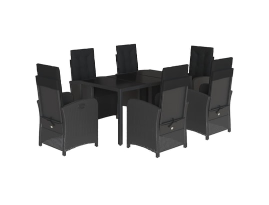 LES TENDANCES - Ensemble table et chaises de jardin-noir-6 places-438428
