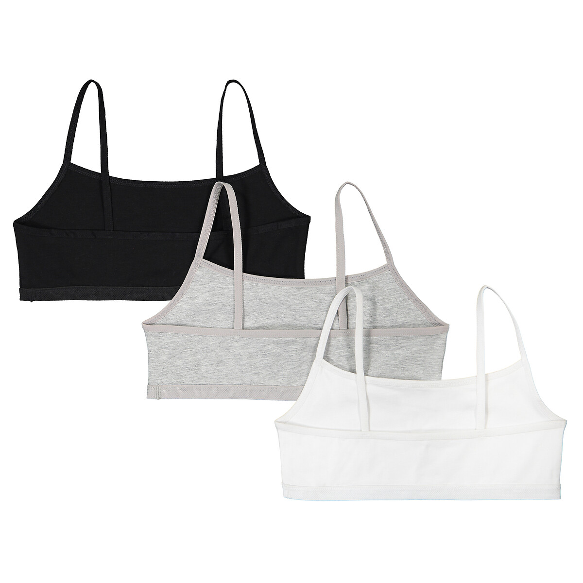 COLEÇÃO LA REDOUTE<br>Conjunto de 3 bustiês de algodão