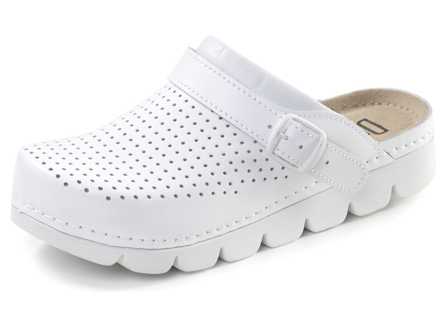 Sommerliche Damen-Clogs, aus Leder
