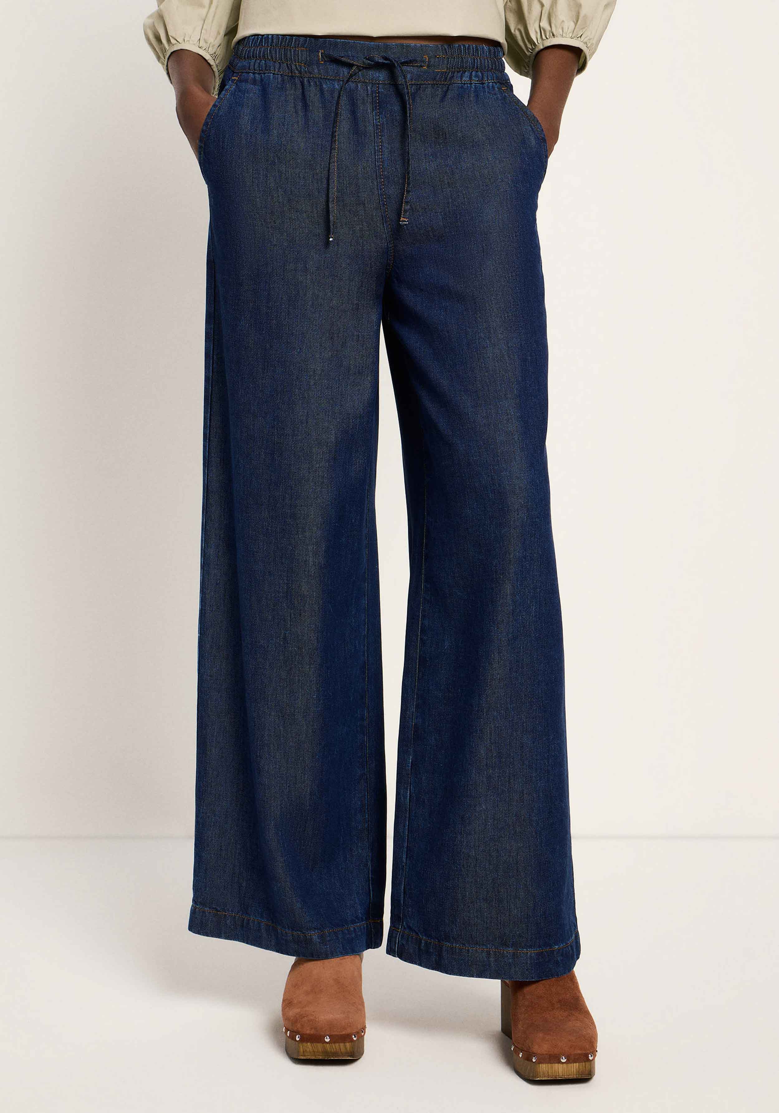 Lanius Jeans mit Kordelzug Dark Blue Denim