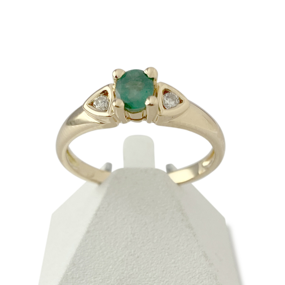 Bague d'occasion or 750 jaune émeraude diamants