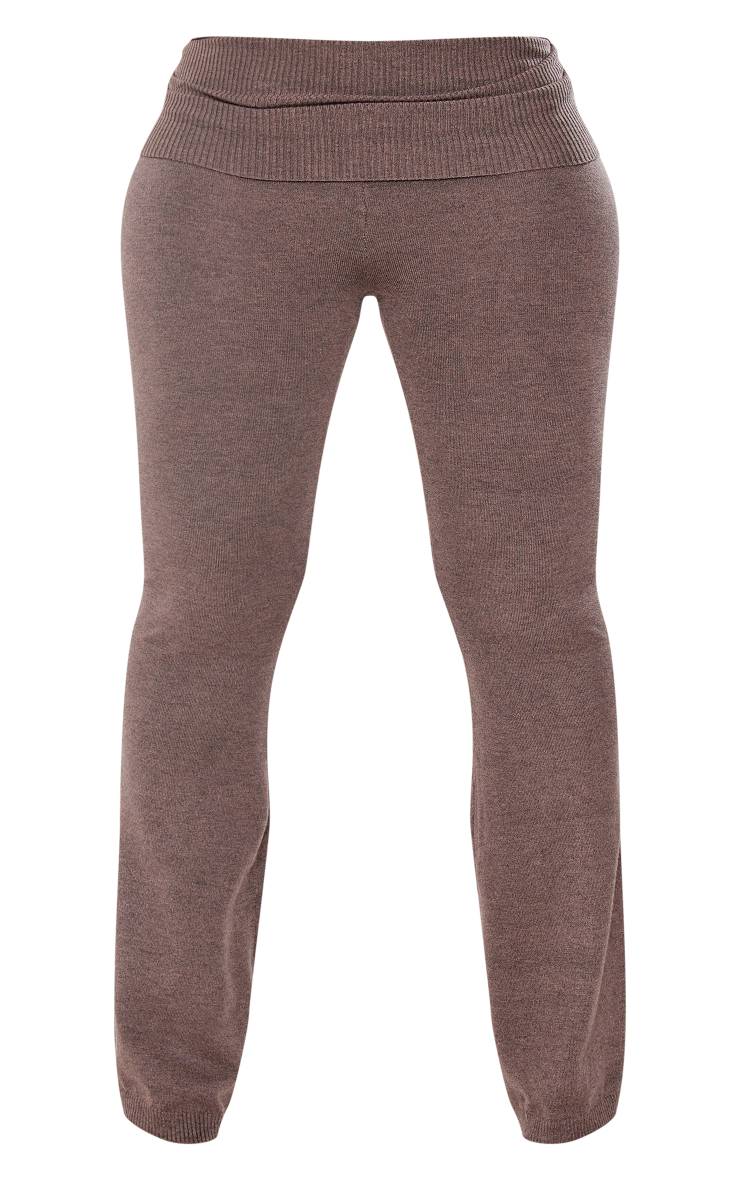 Charcoal Grey Legging En Maille Taille Haute À Revers Shape