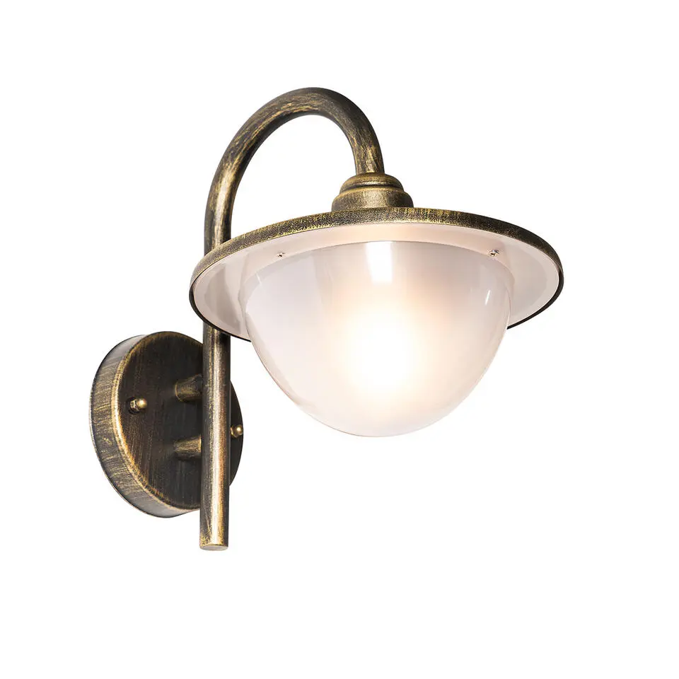 Qazqa wandlampen buiten bruges goudkleurig e27