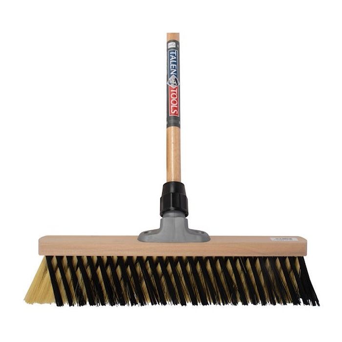 Combi bezem X-bezem 40 cm crème/zwart met bezemsteel 150 cm (8712448284370)