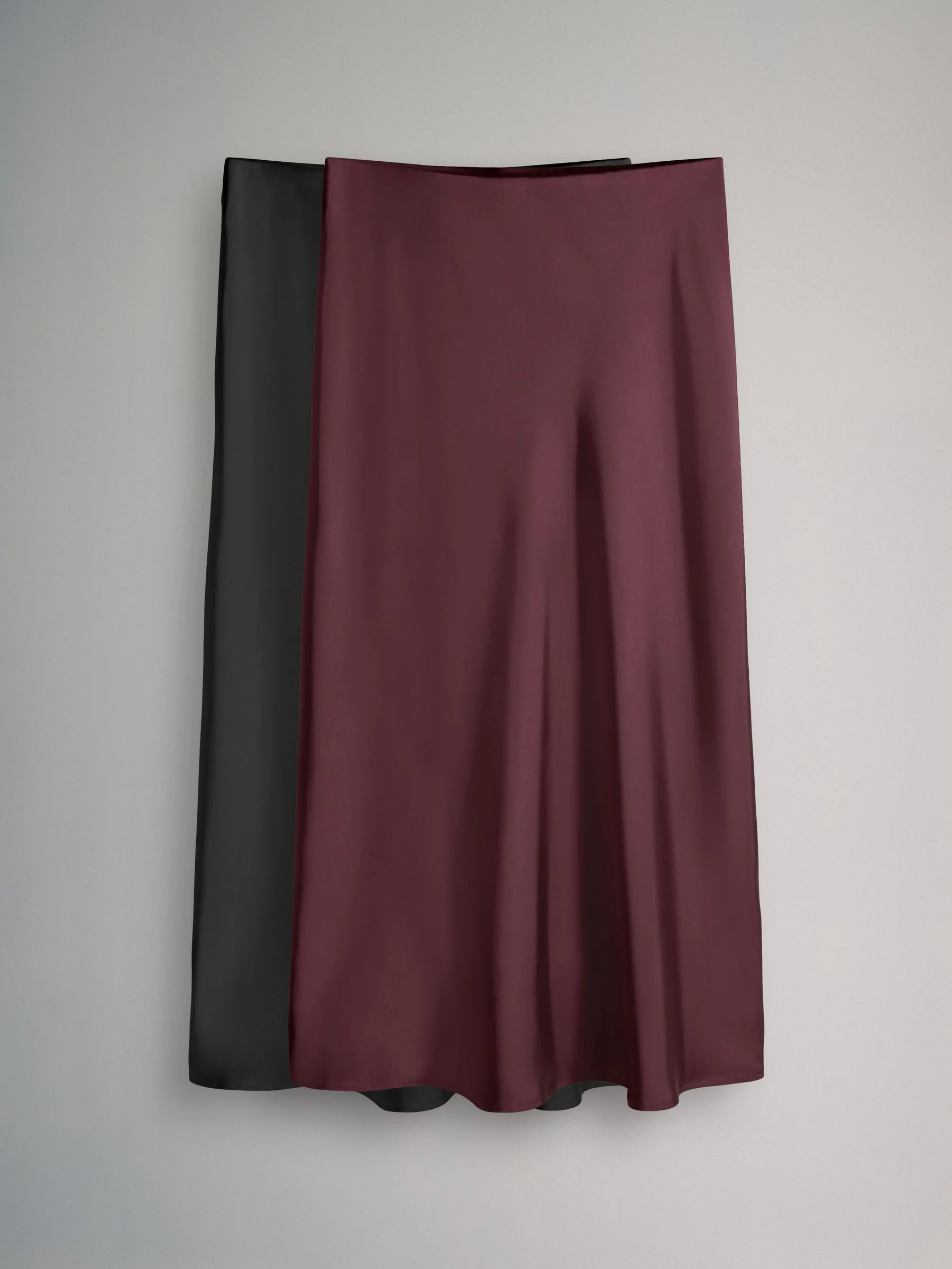 The Set 2 Pack Satin Midi Skirts