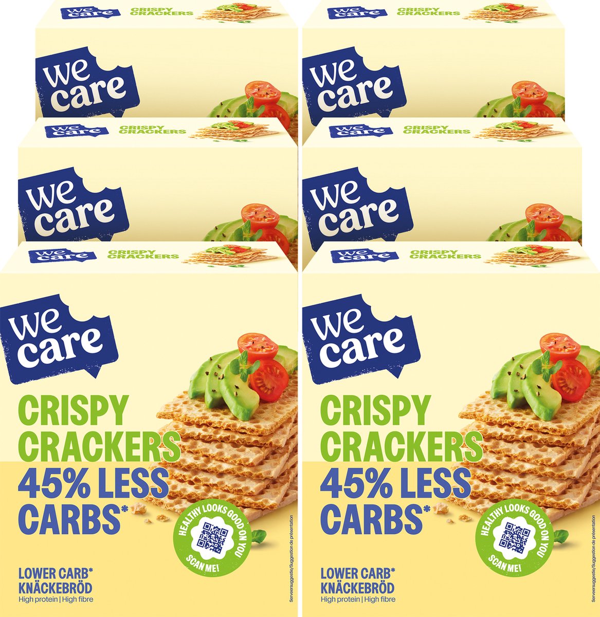 WeCare Lower Carbs Crispy Crackers (6 x 100 gr)
