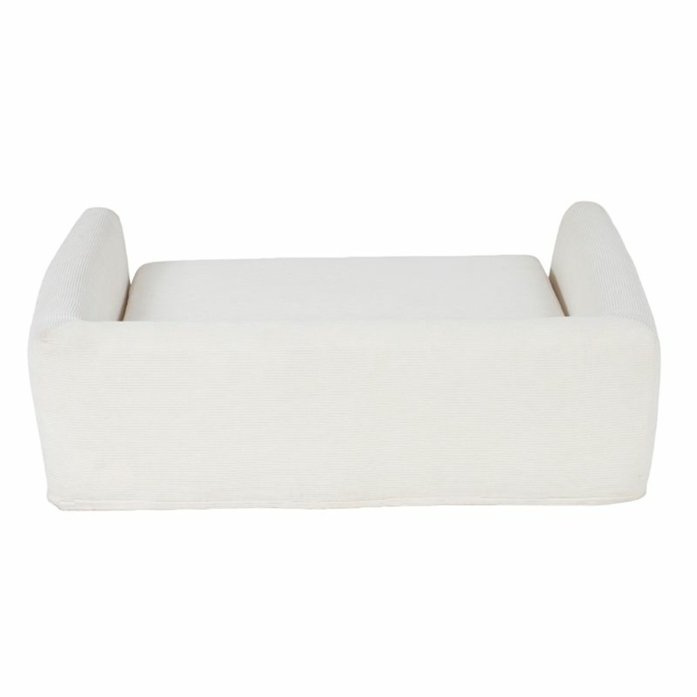 Panier pour chien leonard en tissu velours côtelé beige taille m