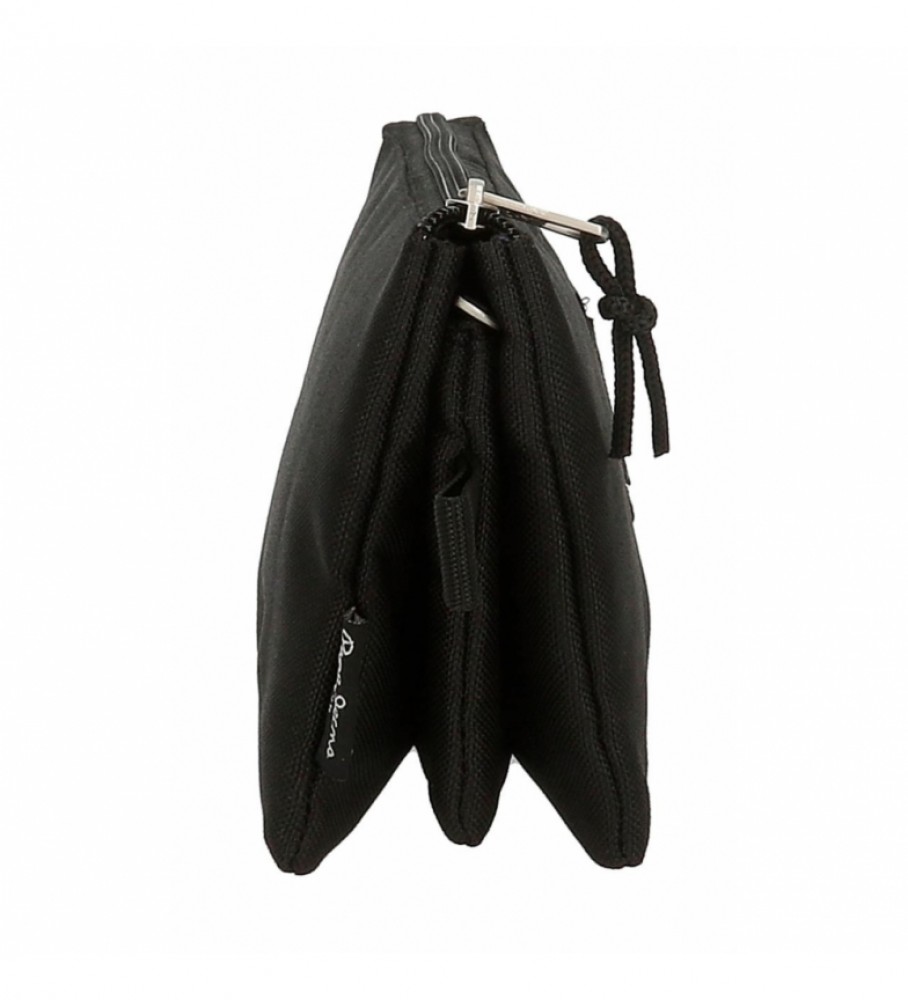 Estojo Pepe Jeans com três compartimentos 6334321 preto