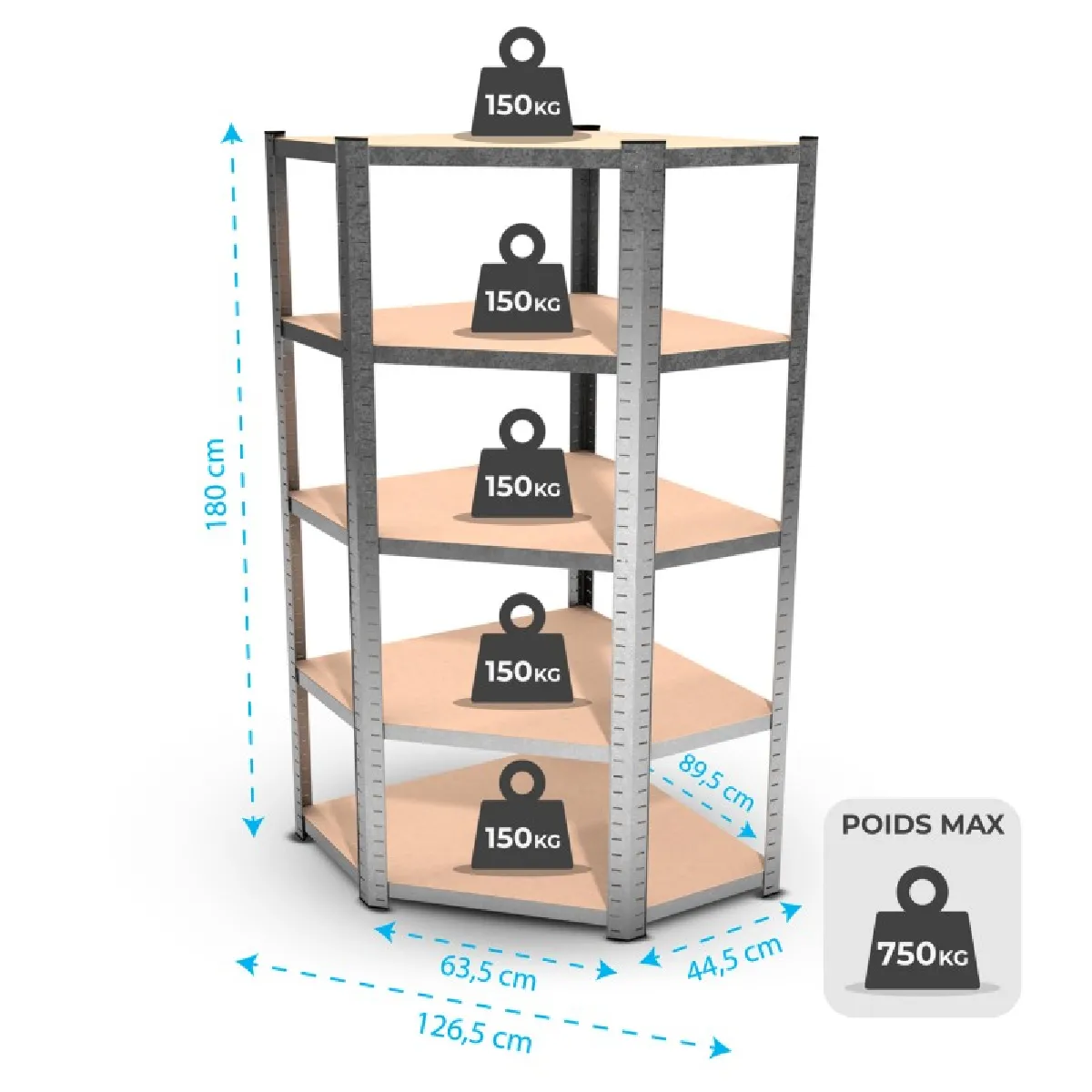 Eurospen Europsen Étagère d'angle polyvalente