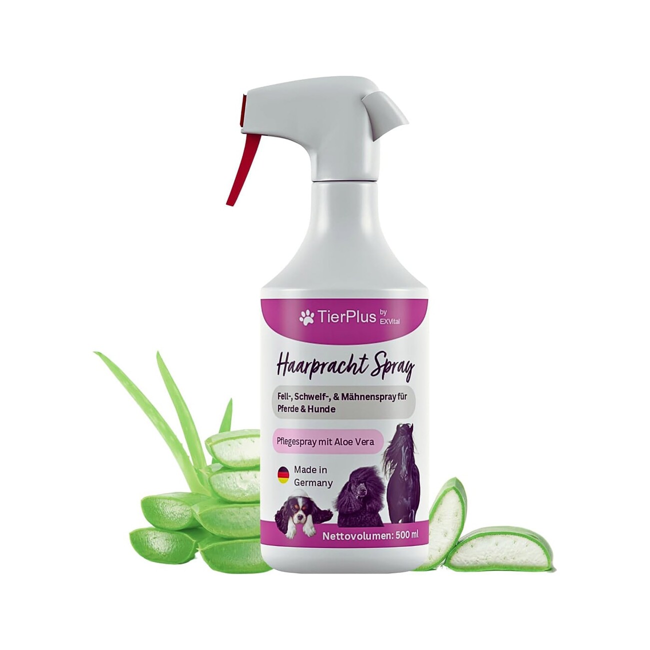 TierPlus ® Haarpracht Fell-, Schweif-, & Mähnenspray für Hund & Pferd, 500ml