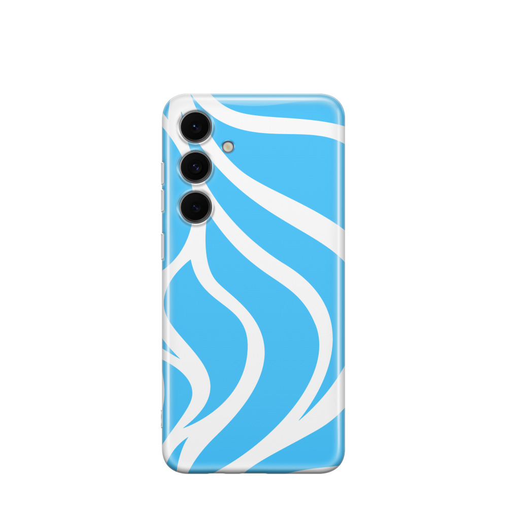 Samsung Galaxy S24 FE Gummi Hülle Wellen der Natur 2 - Blau