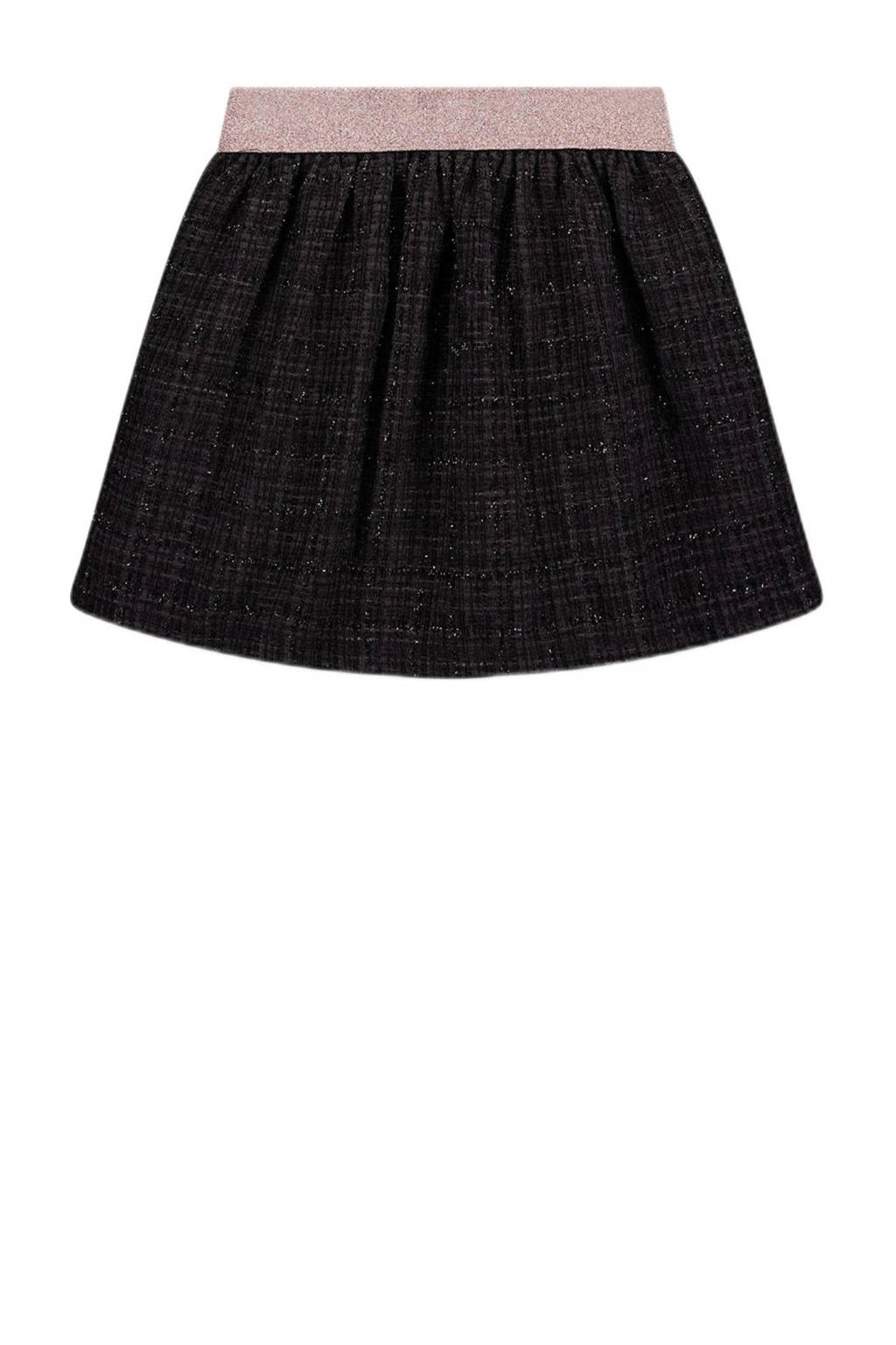 Moodstreet geruite rok zwart/roze