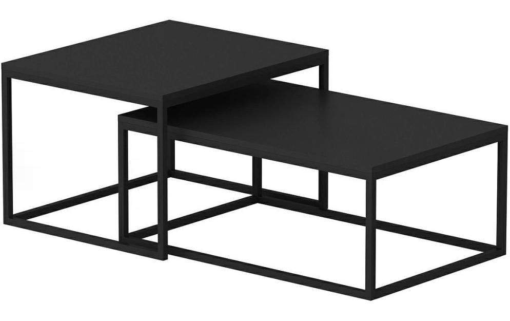 WOODY FASHION Beistelltisch »Leka 2-ert Set, Schwarz«