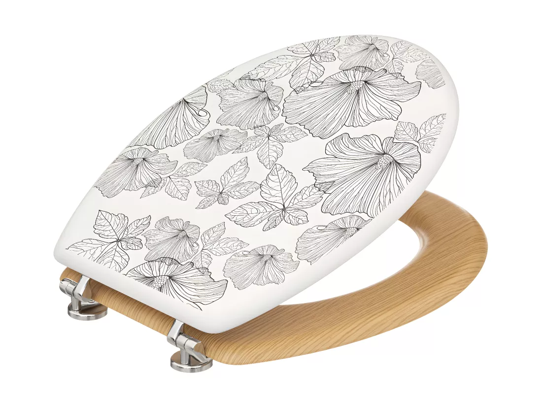 Abattant WC en Bois & Charnières en zinc Déco Blackflora