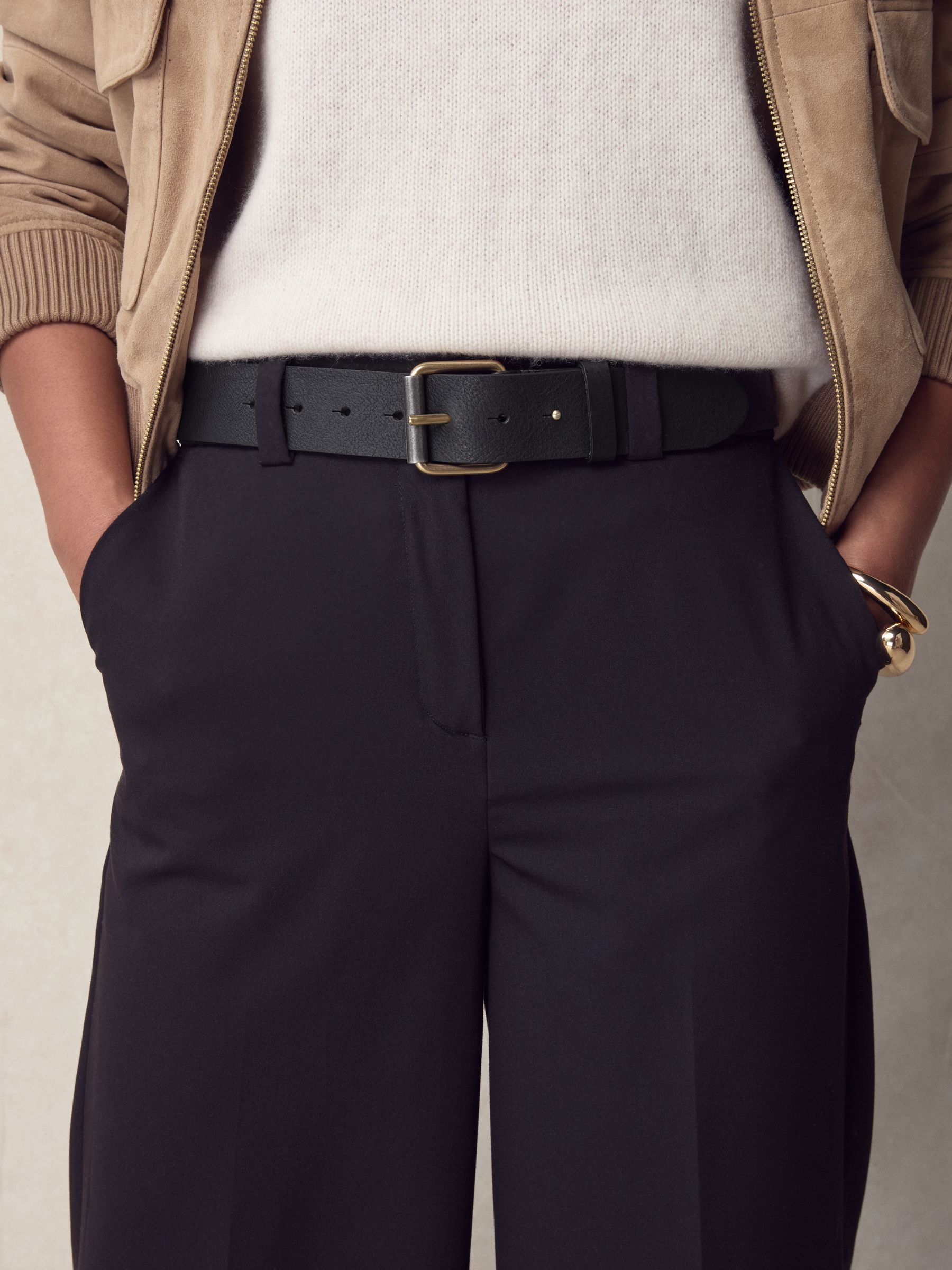 Zwart - N. Premium casual leren riem van Italiaans fabricaat