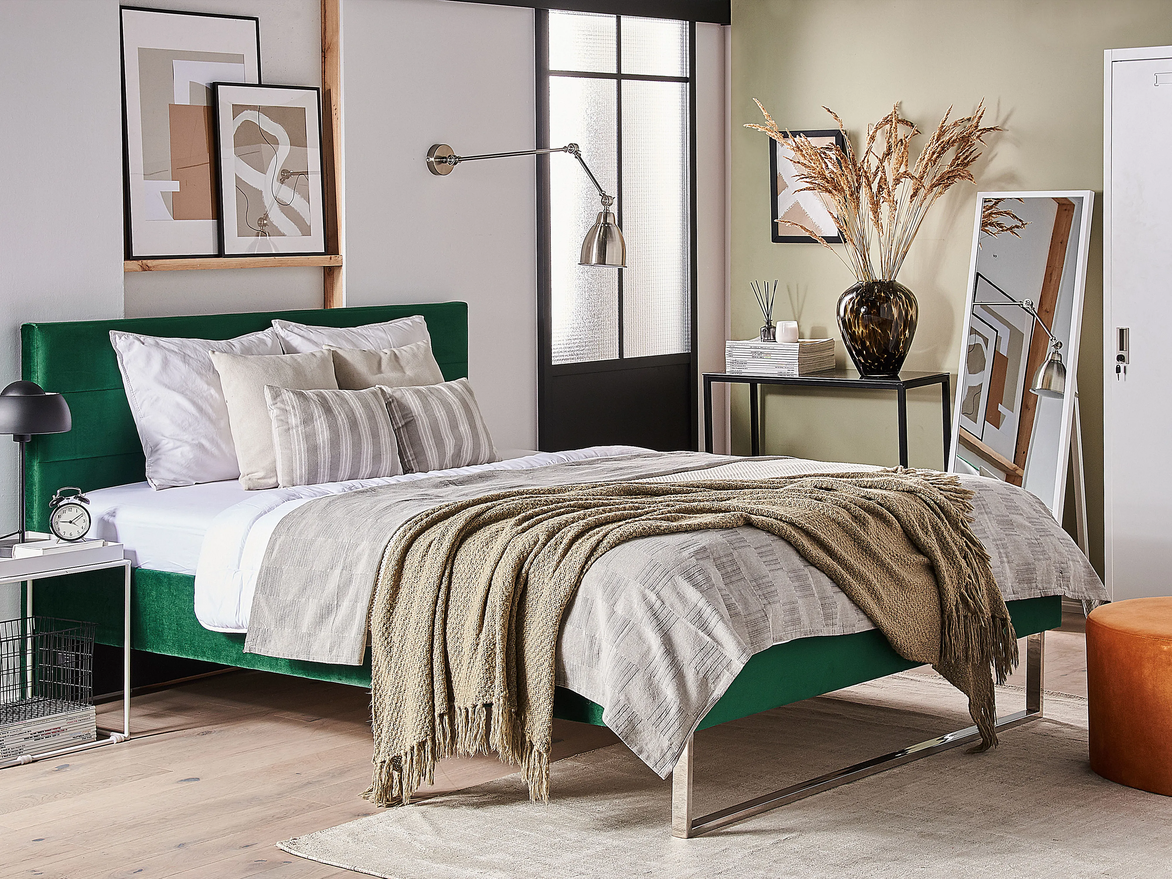 Bed Fluweel BELLOU 180 x 200 cm Groen