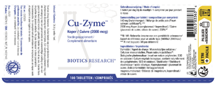 Biotics Cu-Zyme Koper Tabletten 100TB