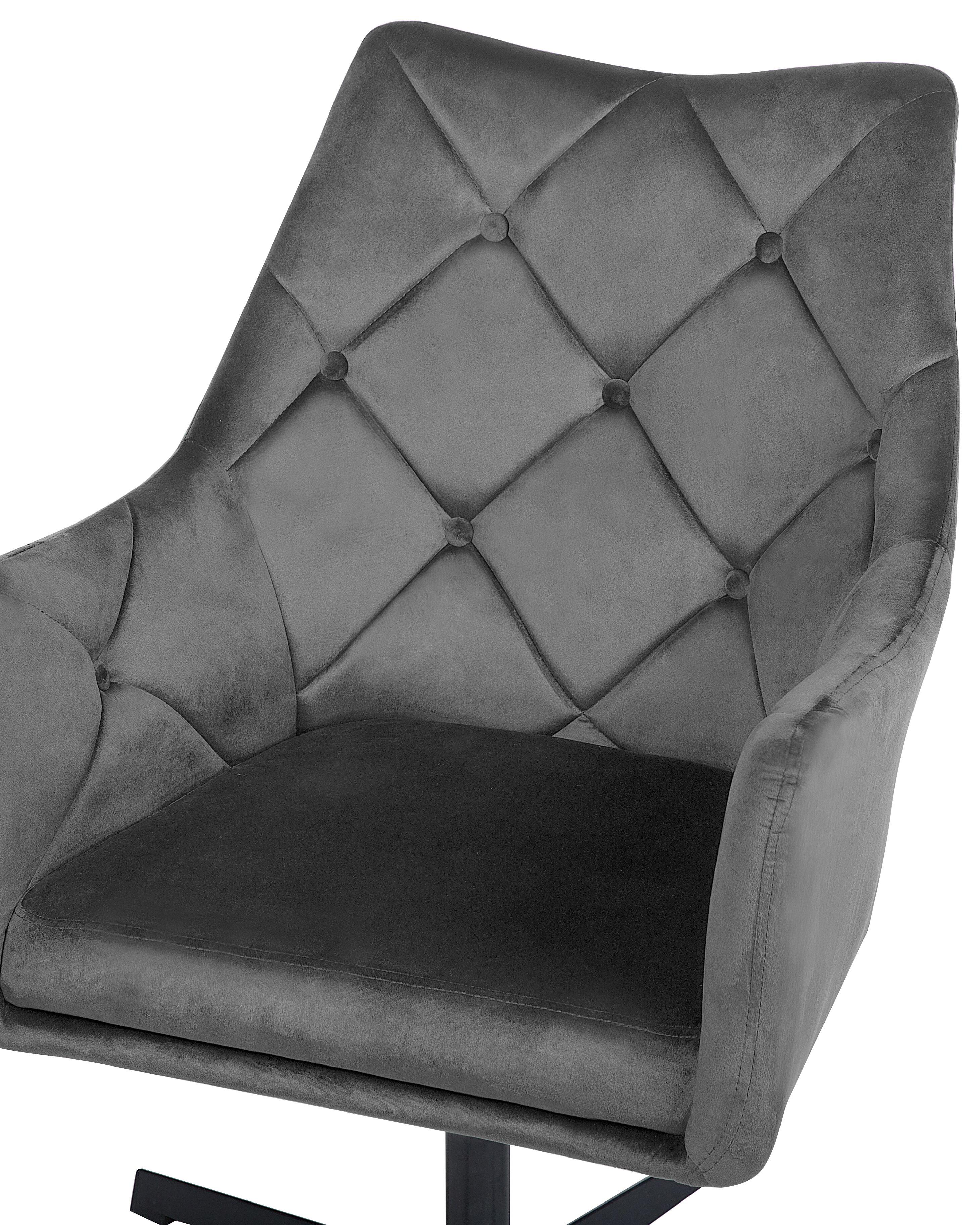 Draaifauteuil VAKSALA Fluweel Donkergrijs
