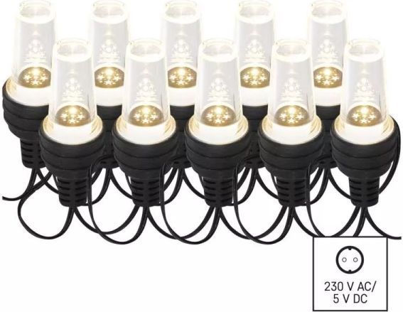 LED Kerst lichtsnoer voor buiten 10xLED/9,5 m IP44 koud wit