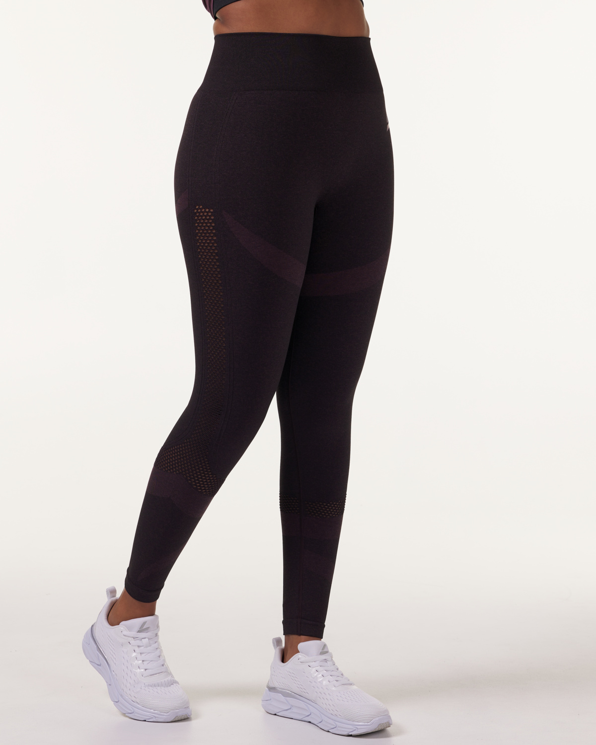 LEVITY Eclipse Mesh Seamless Tights Red Marl