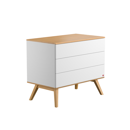 Chambre TRIO lit 70x140 commode armoire NATURE Blanc - VOX