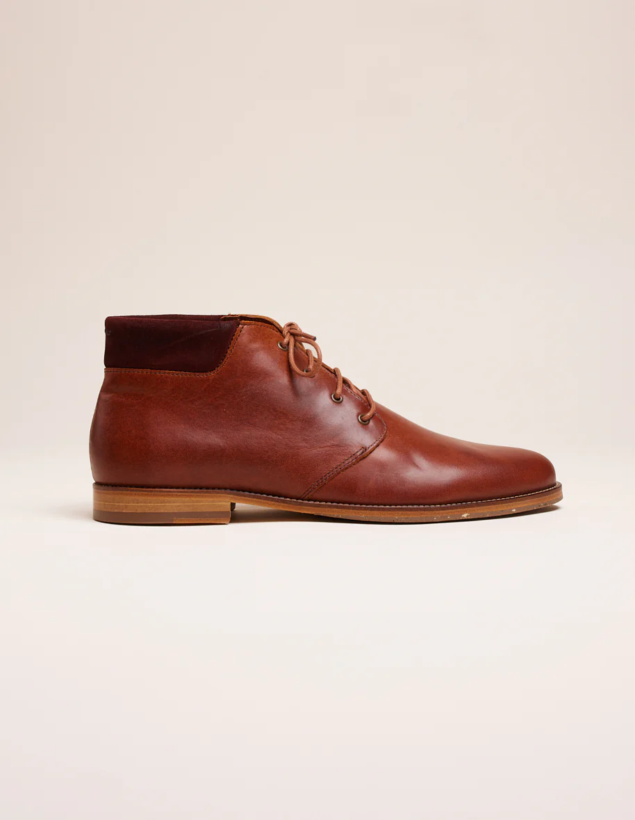 Bottines Gaultier - Cuir pull-up terracotta