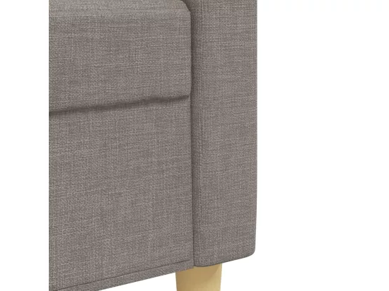 Ensemble de canapés 2 pcs avec coussins décoratifs taupe tissu