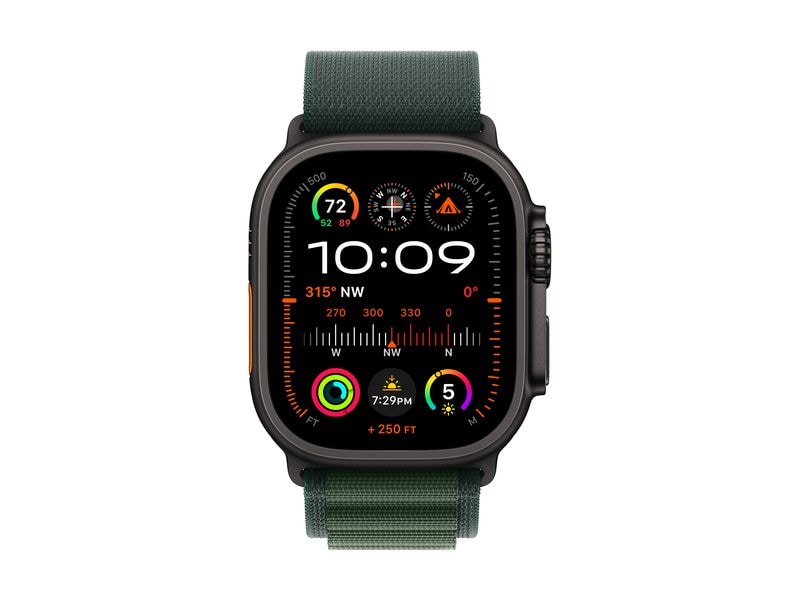 Apple Alpine Loop 49 mm Dunkelgrün/Schwarz S Robustes Armband zu Apple Watch Ultra