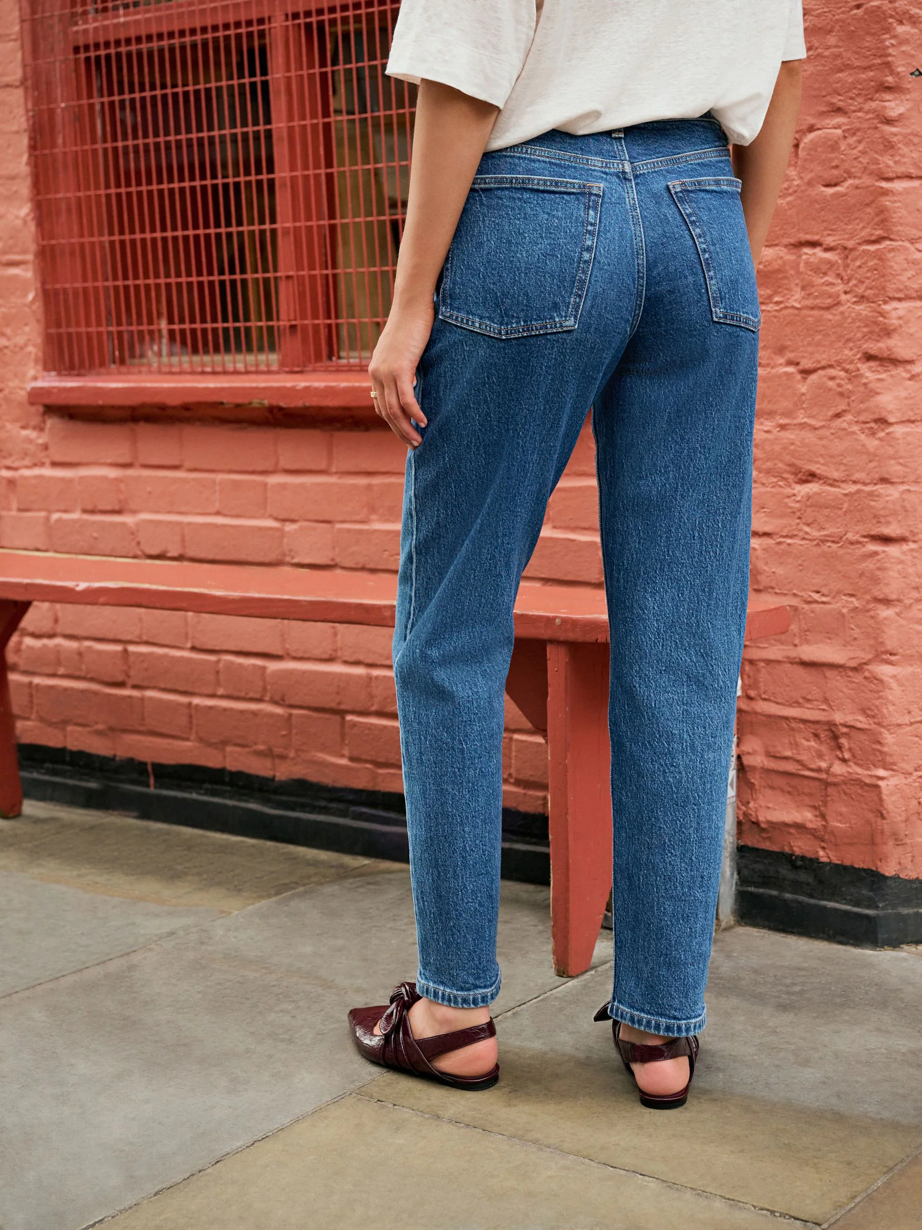 Denim donkerblauw - Mom Comfort Jeans met Stretch Column