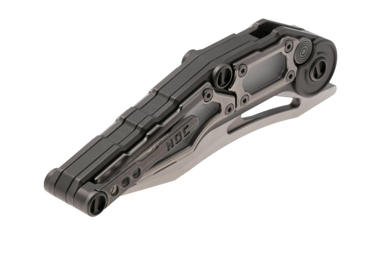 NOC Knives MT-3209, Satin M390, Gray Titanium, Gray Titanium Inlay zakmes