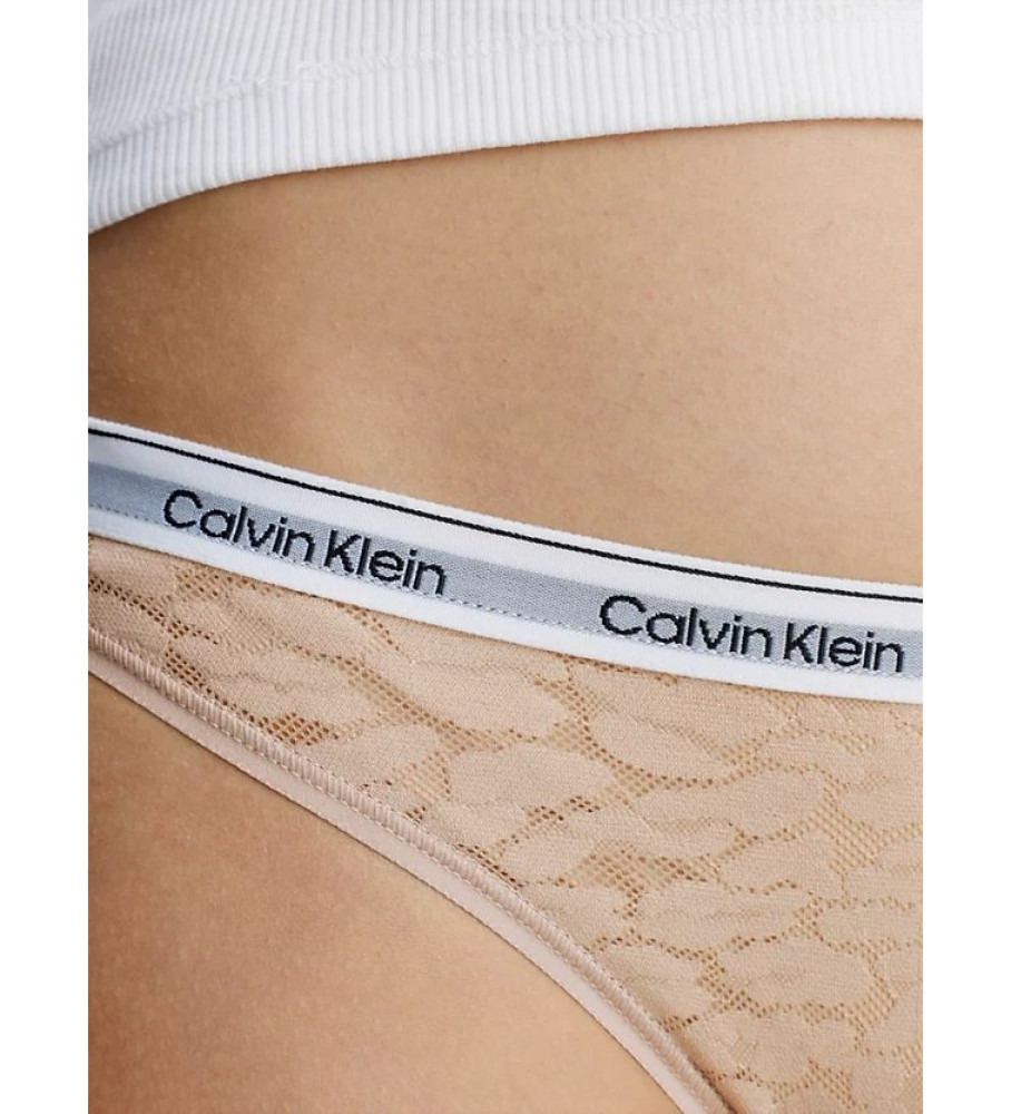 Conjunto de 3 calcinhas Calvin Klein de renda brasileira - Verde, Azul, Bege