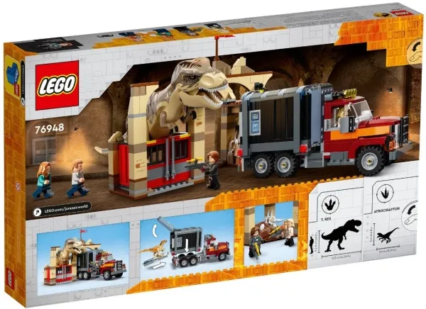 LEGO Jurassic World 76948 T. rex og atrociraptor på dinosaurflugt