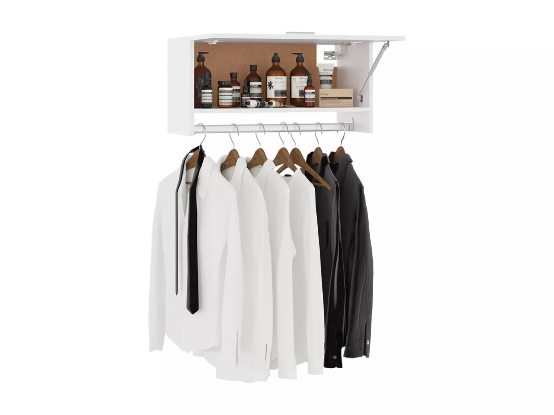 Garde-robe blanc 70x32,5x35 cm bois d'ingénierie