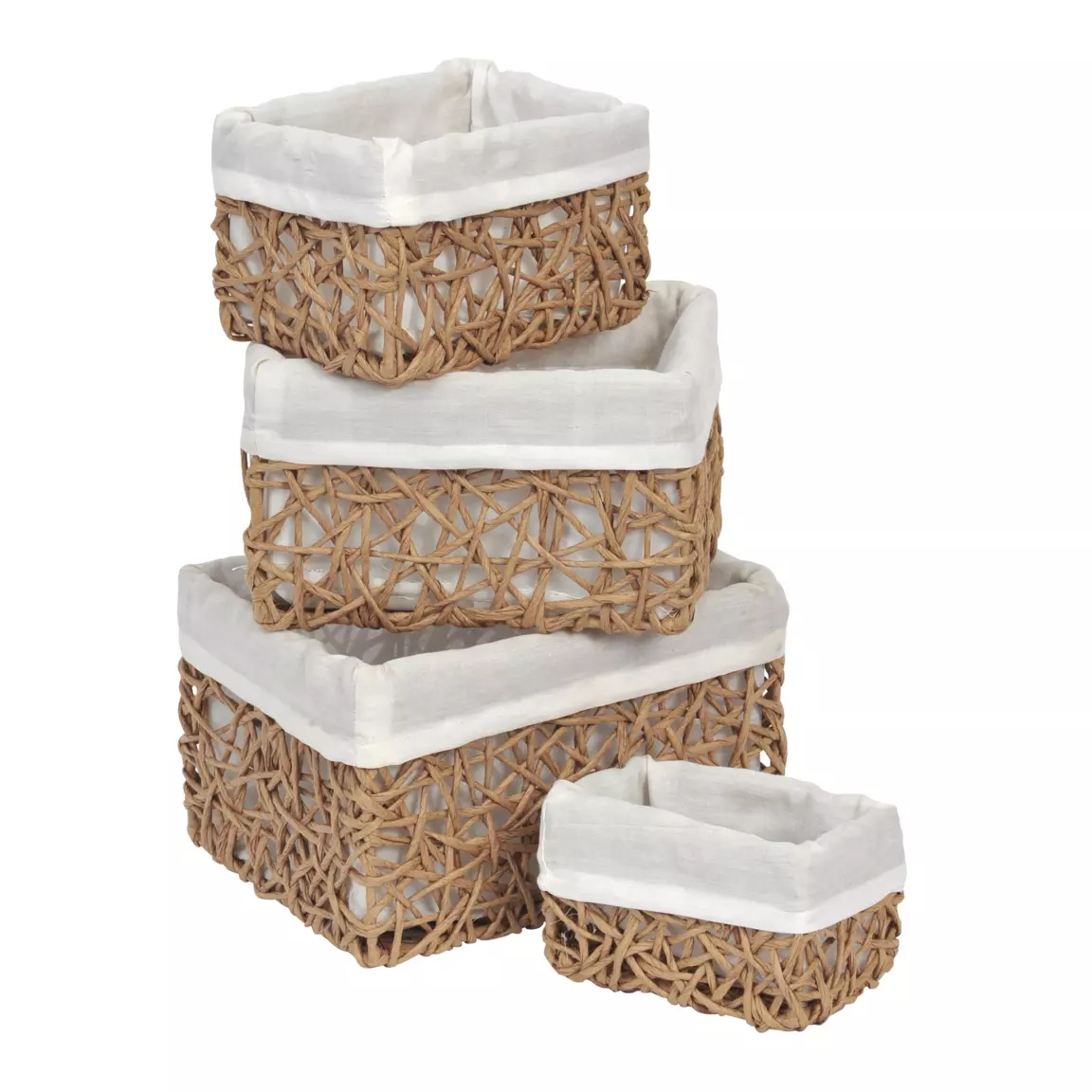 Lot de 4 paniers (H14 cm) Coly Naturel
