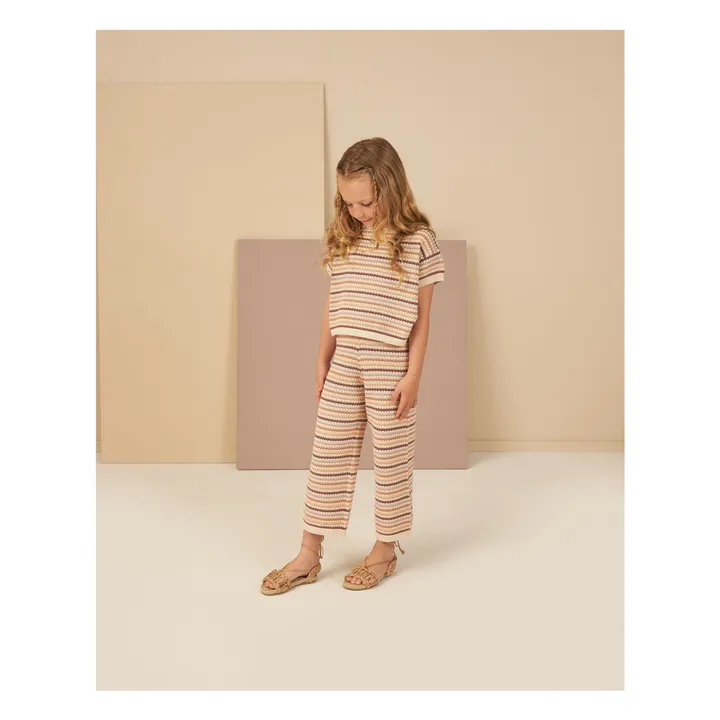 Rylee + Cru Pantalon en Maille Rayé | Violet