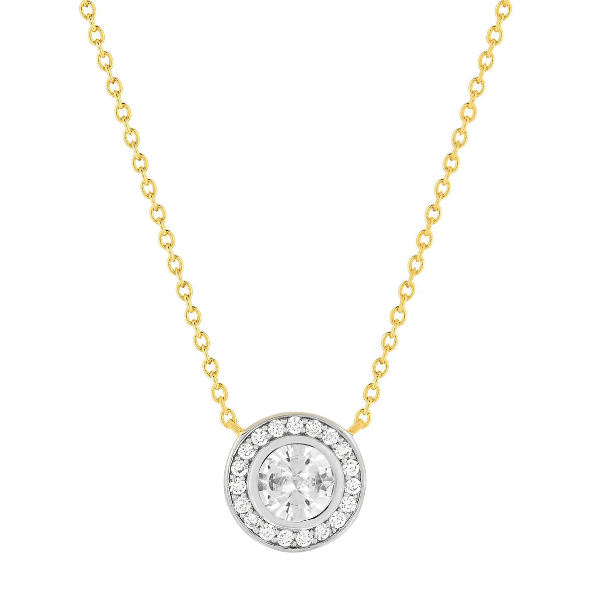 Collier plaque or 2 tons zirconias